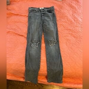 McGuire Denim Skinny Jeans Grey with embroidered stars